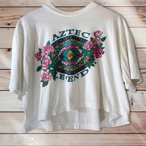 Tops - Bonjour | Vintage Aztec Legend Crop Top